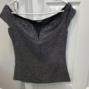 Express Women's Sparkling Charcoal Blouse